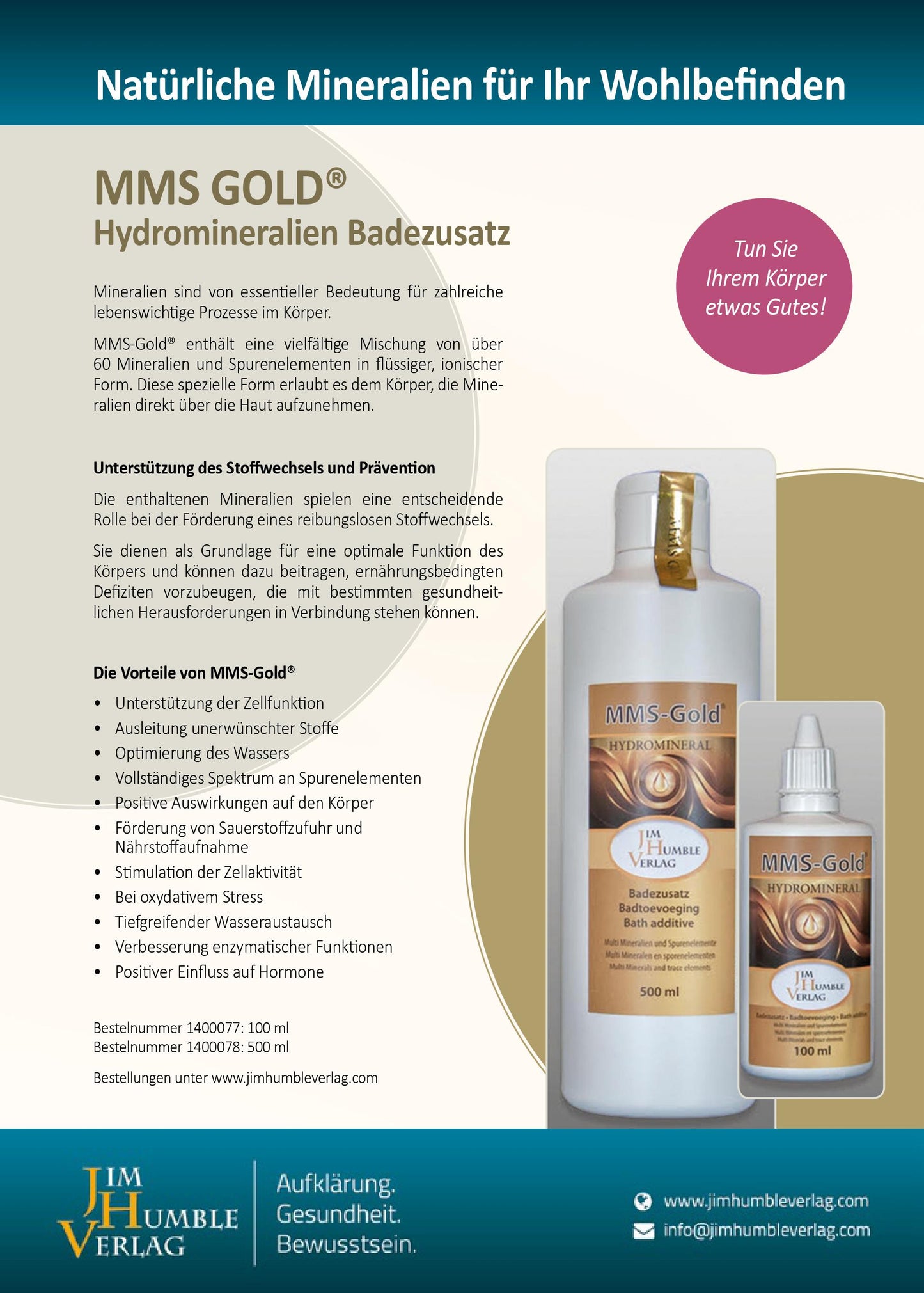 MMS-Gold® Hydromineralien 500ml Badezusatz